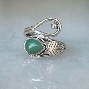 NWOT Sundance Rainforest Canopy Ring, Chrysoprase, Sterling Silver